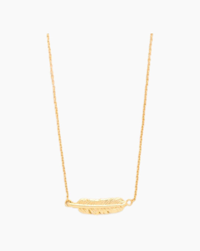 Sea La Vie Necklace 18" Follow Your Dreams/Feather Gold