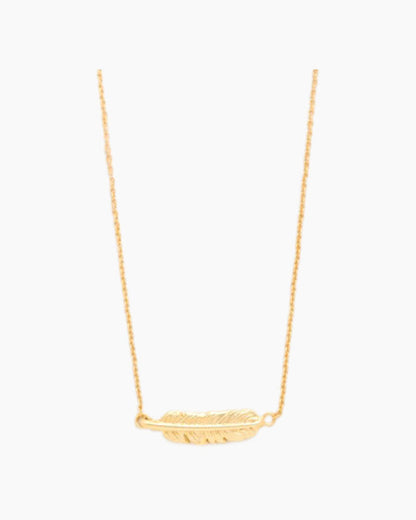 Sea La Vie Necklace 18" Follow Your Dreams/Feather Gold