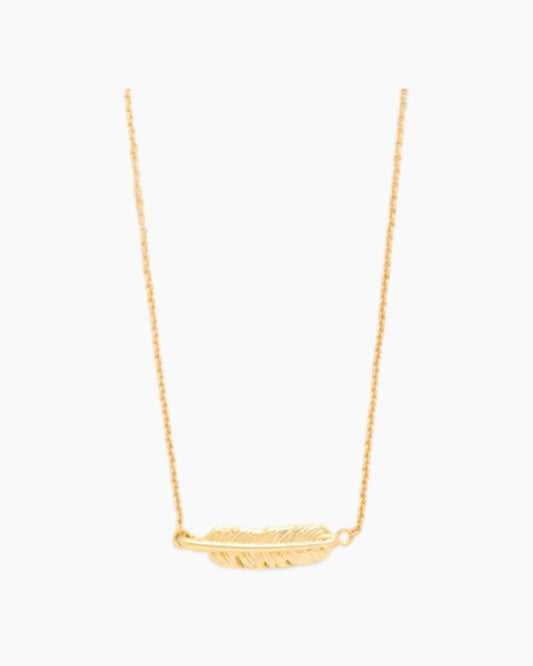 Sea La Vie Necklace 18" Follow Your Dreams/Feather Gold