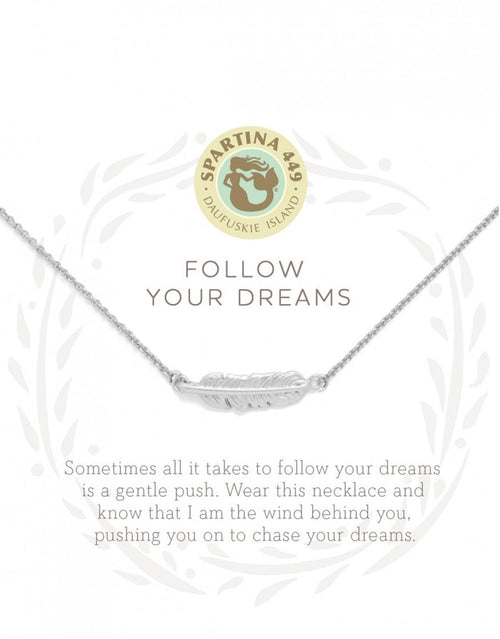 Sea La Vie Necklace Follow Your Dreams/Feather Silver