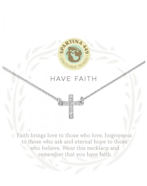 Sea La Vie Necklace Have Faith/Cross Silver