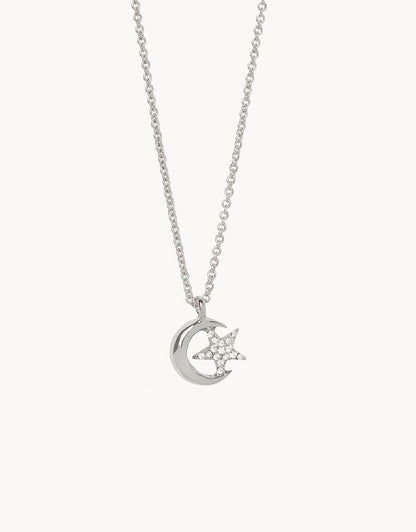 Sea La Vie Necklace Shooting Star/Moon Star Silver