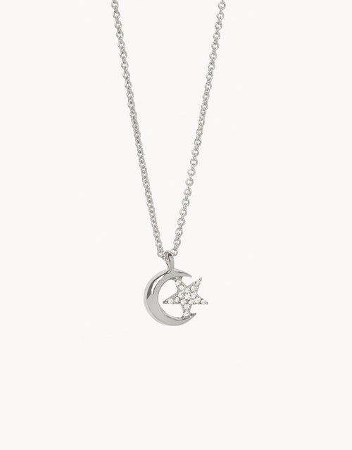 Sea La Vie Necklace Shooting Star/Moon Star Silver