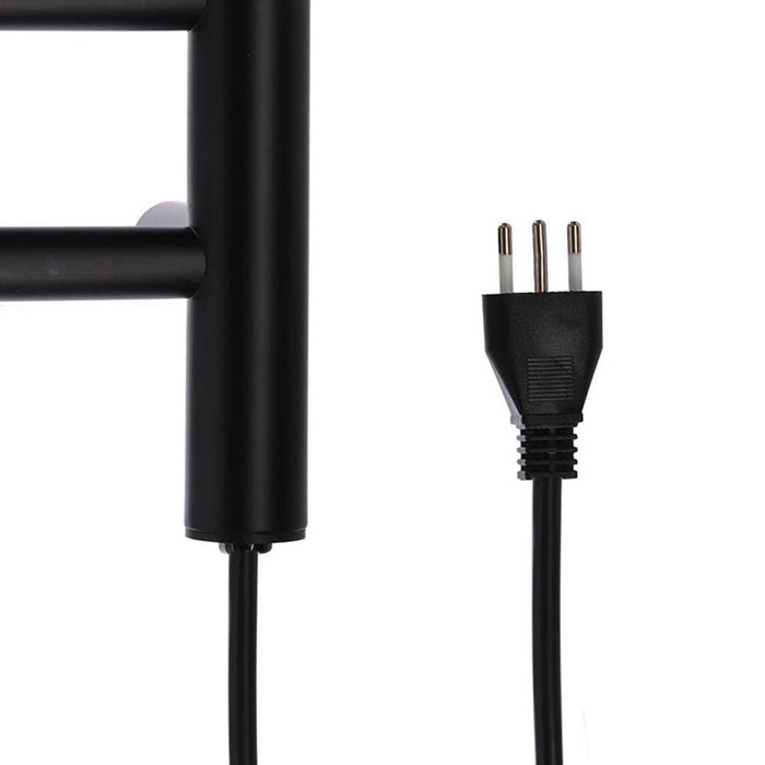 Secador de Toallas Eléctrico 7 Barras Negro Mate