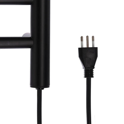 Secador de Toallas Eléctrico 7 Barras Negro Mate