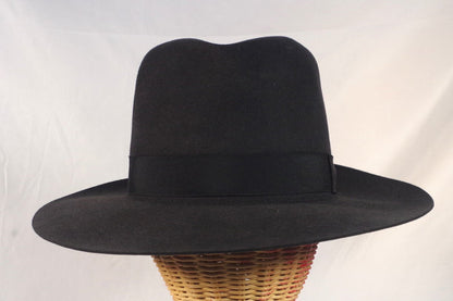 Sharp Guerra 1855 Handmade Italian Slate Gray Fedora - Sz 7 3/8