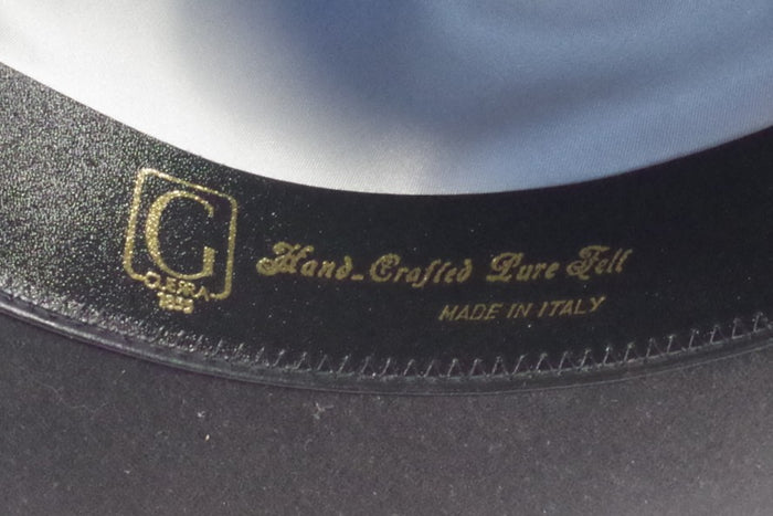 Sharp Guerra 1855 Handmade Italian Slate Gray Fedora - Sz 7 3/8