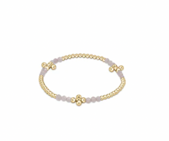 Signature Cross Gold Bliss Pattern 2.5mm Bead Bracelet Moonstone