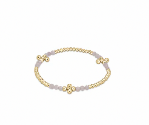 Signature Cross Gold Bliss Pattern 2.5mm Bead Bracelet Moonstone
