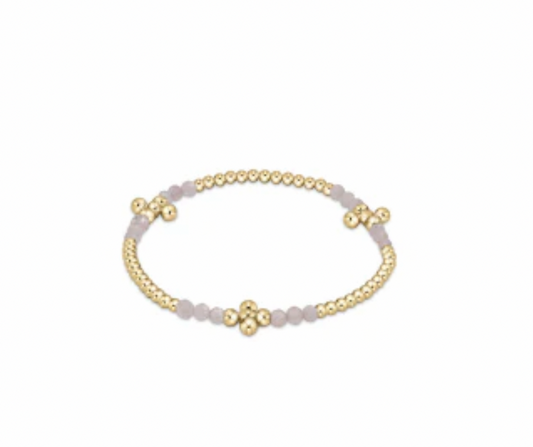Signature Cross Gold Bliss Pattern 2.5mm Bead Bracelet Moonstone