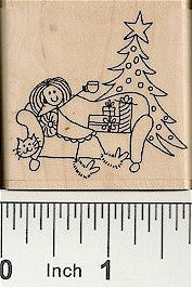 Sofa Girl Rubber Stamp 2551F