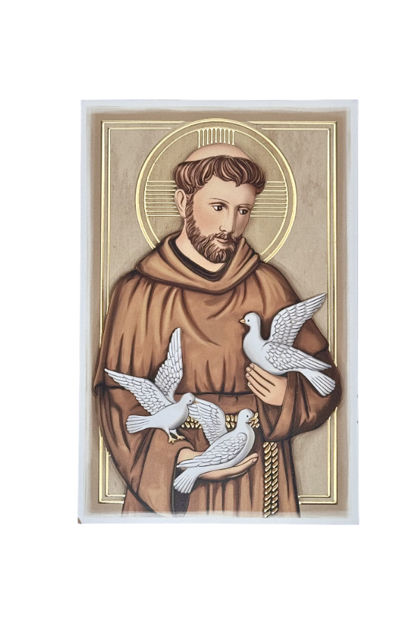 St. Francis Italian Wood Painting