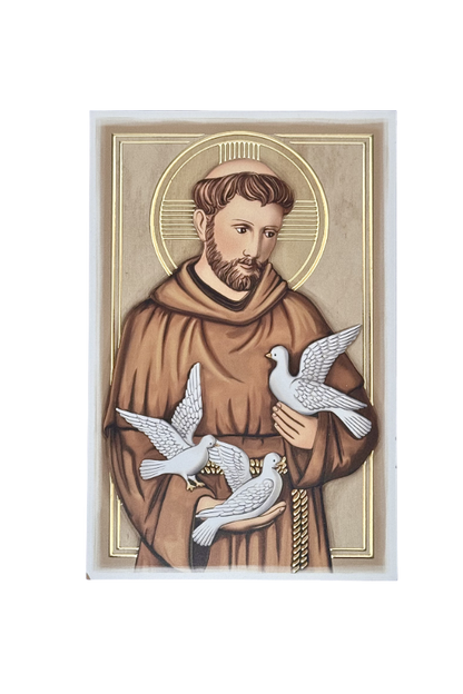 St. Francis Italian Wood Painting