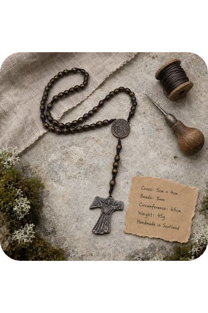 St. Francis Tau Maple & Bronze Rosary - Handmade in Scotland