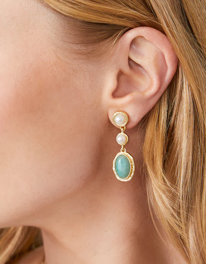 Summer Earrings Pearl/Amazonite