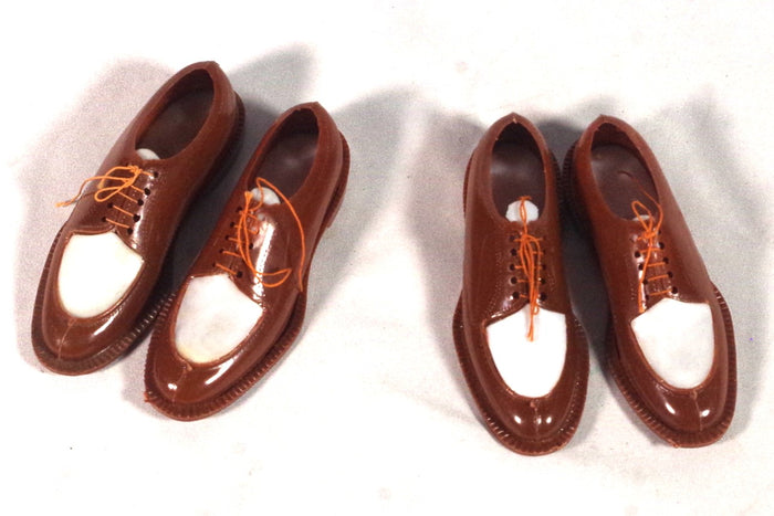 Teeny Tiny Pair of Brown and White Bluchers