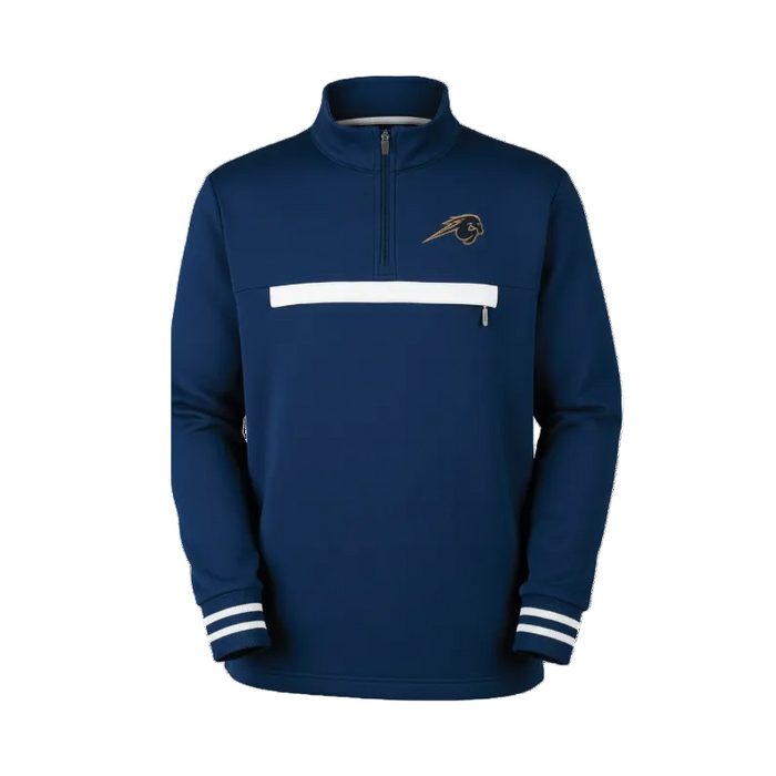 Toddler Atlas 1/4 Zip, Garb, navy, chest stripe with horse logo
