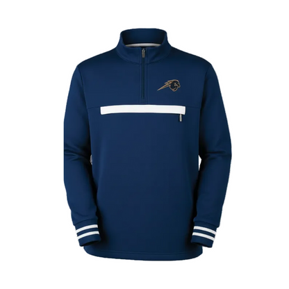 Toddler Atlas 1/4 Zip, Garb, navy, chest stripe with horse logo