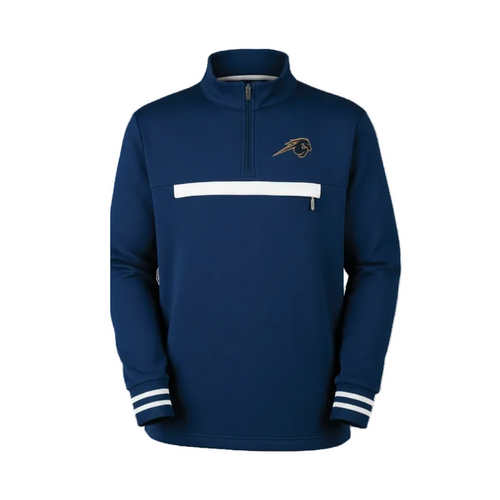 Toddler Atlas 1/4 Zip, Garb, navy, chest stripe with horse logo