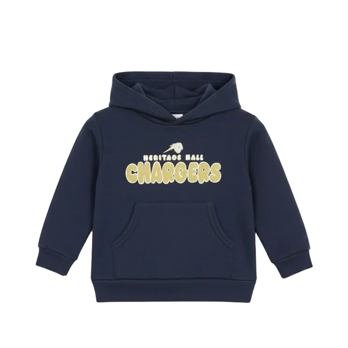 Toddler Hoodie, navy, Hhall Chargers with horse logo