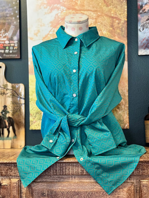 Turquoise Aztec Long Sleeve