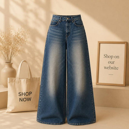 VINTAGE DARK BLUE FDED JEANS