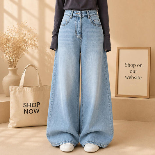 VINTAGE ICE BLUE FDED JEANS