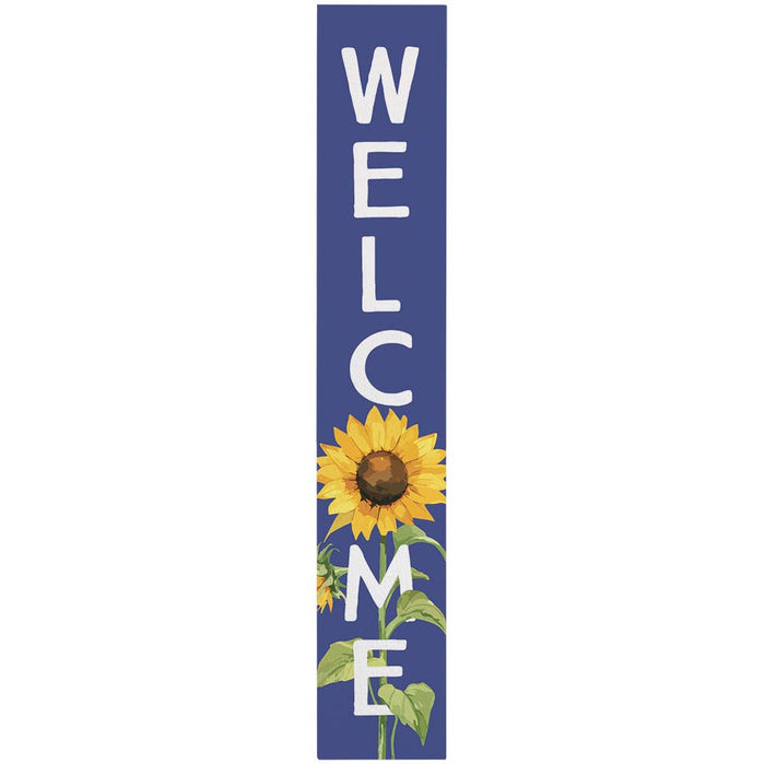 Welcome Blue Sunflower - Porch Boards