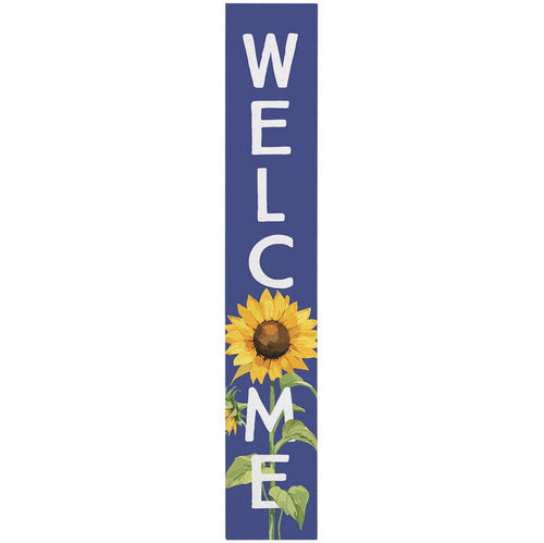 Welcome Blue Sunflower - Porch Boards