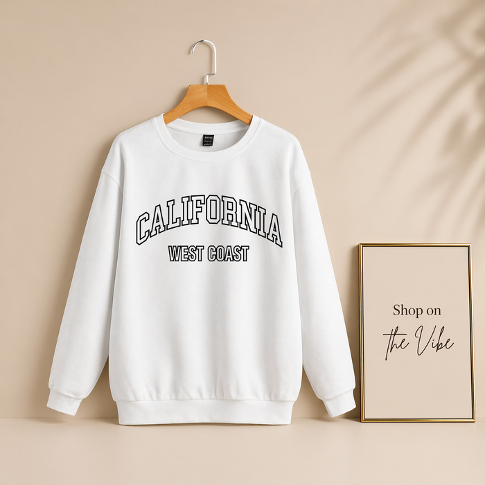 WHITE CALIFORNIA SWEATSHIRT