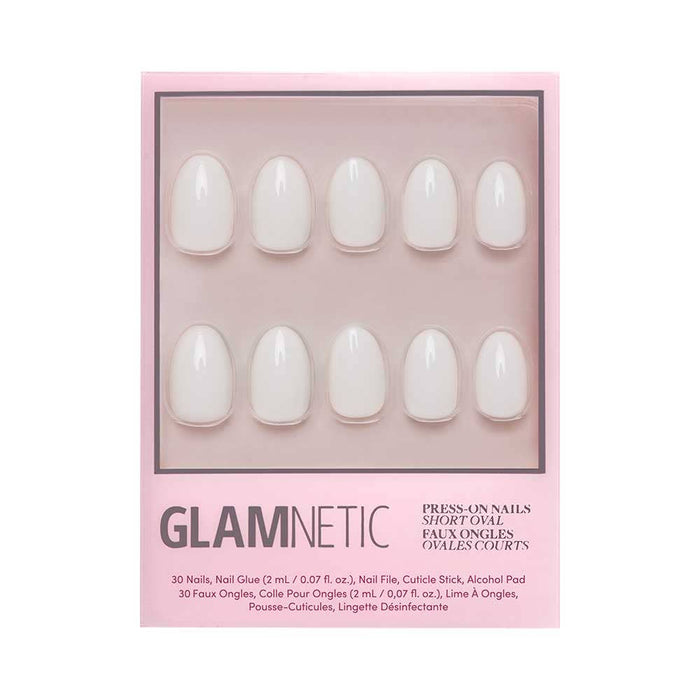 White Swan Press-On Nails | Short Oval Solid Holiday Nails