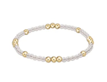 Worthy Pattern 3mm Bead Bracelet- Pearl