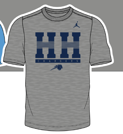Youth Dri-FIT, grey, HH plaid over Chargers horse