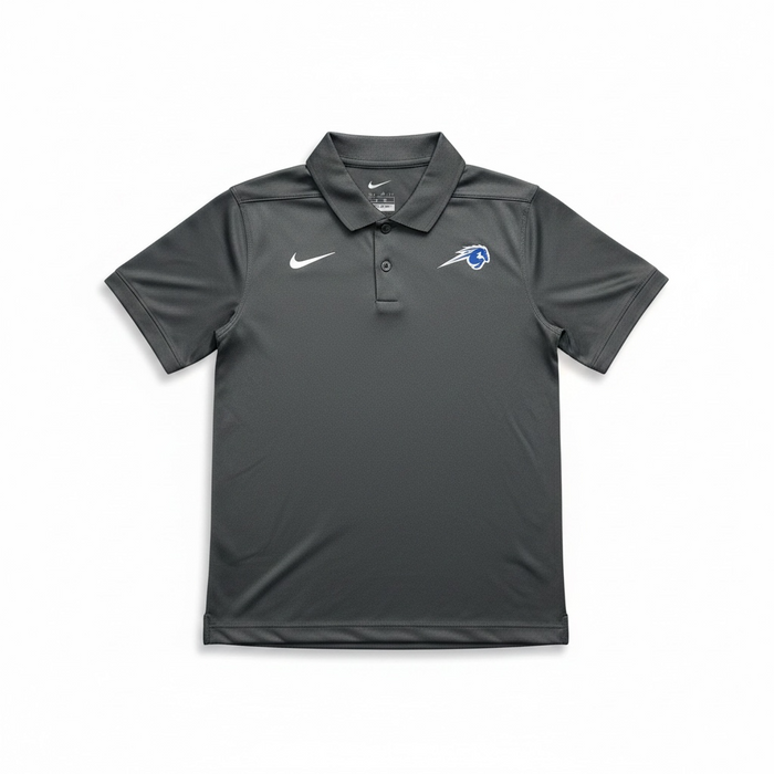 Youth Nike Victory Polo, grey, Charger horse logo
